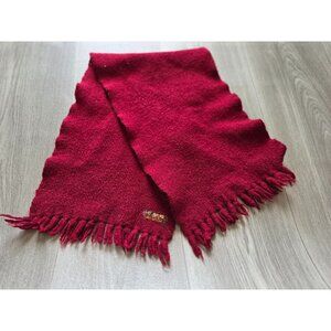 Cisco Handwoven Burgundy Wool Scarf With Fringe